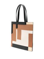 FENDI Medium Leather Color-Block Tote Handbag