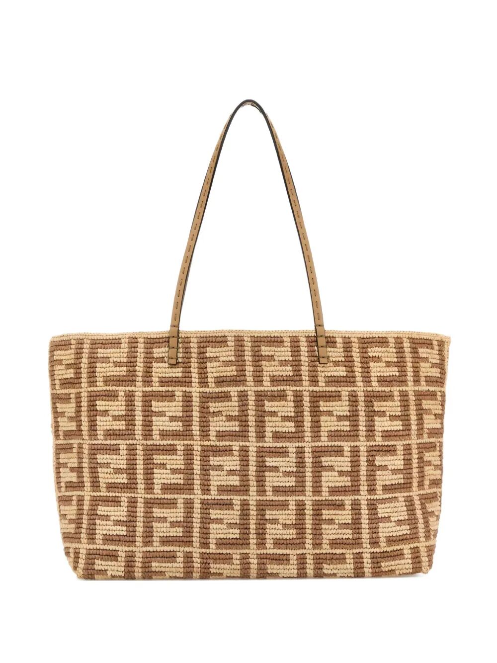 FENDI Large Woven Crochet Shopper Handbag