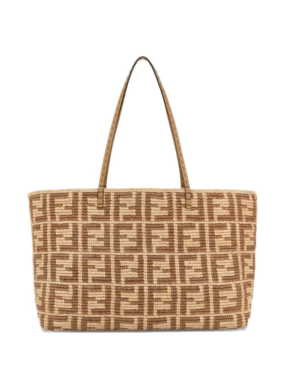 FENDI Large Woven Crochet Shopper Handbag