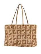 FENDI Large Woven Crochet Shopper Handbag