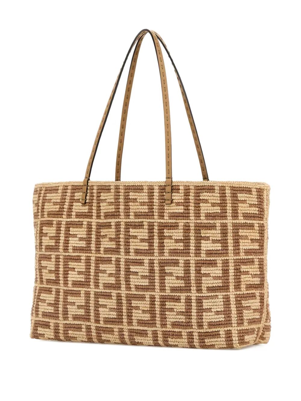 FENDI Large Woven Crochet Shopper Handbag
