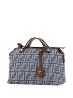 FENDI Medium Denim-Effect FF Jacquard Handbag