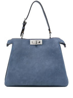 FENDI Medium Denim-Effect Leather Handbag