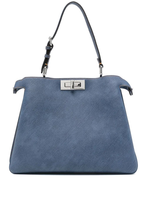 FENDI Medium Denim-Effect Leather Handbag
