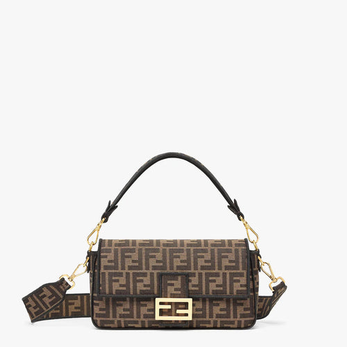 Fendi Baguette Jacquard FF fabric bag (Brown)