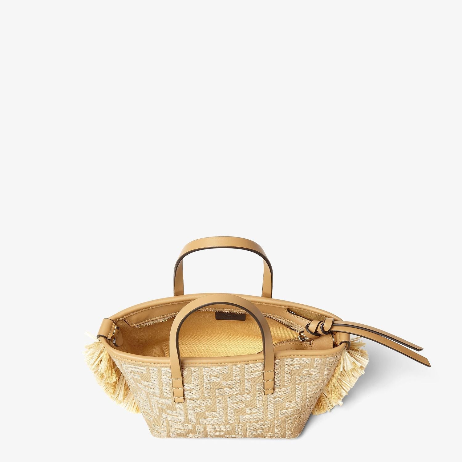 FENDI Mini Roll Straw Tote