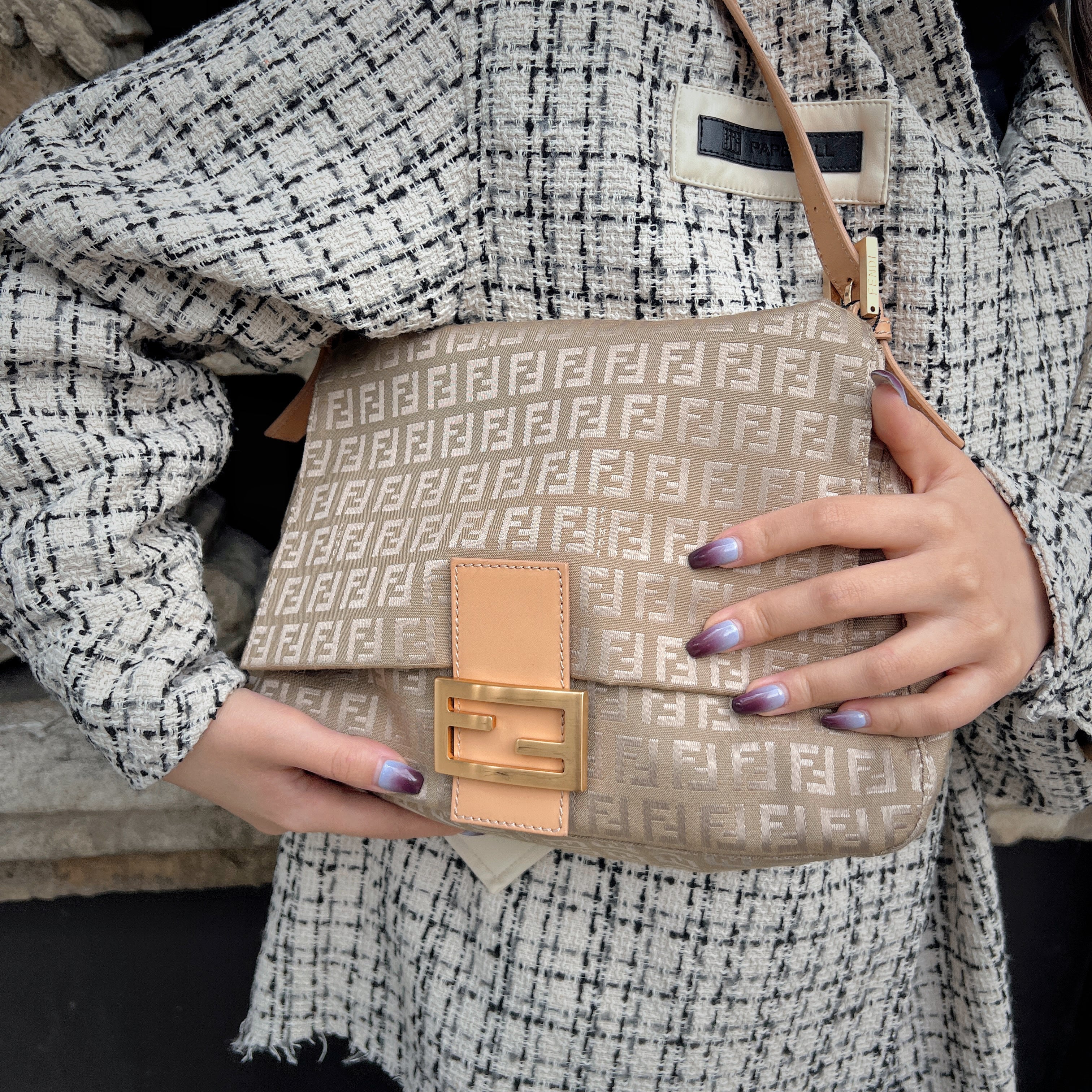 Fendi Zukka Mamma Baguette Shoulder Bag TWS