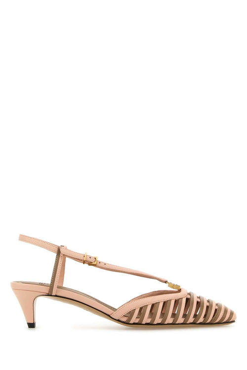 FENDI Two-Tone Leather Slingback Pumps