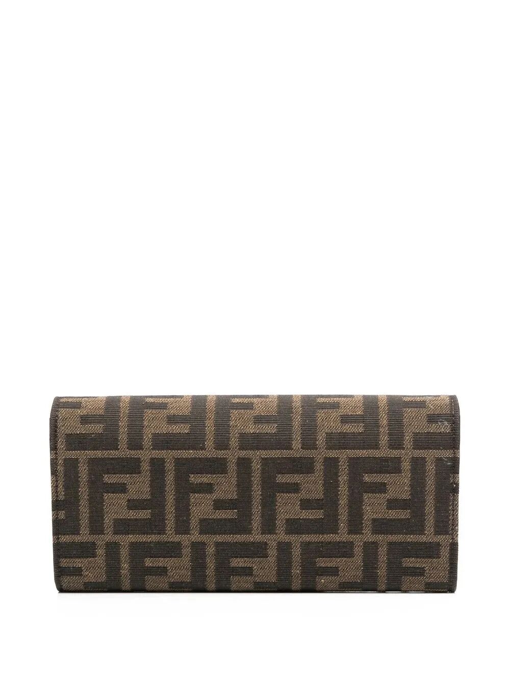 FENDI Mini FF-Print Canvas Chain Wallet