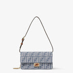 FENDI Denim-Effect FF Jacquard Mini Baguette Wallet on Chain
