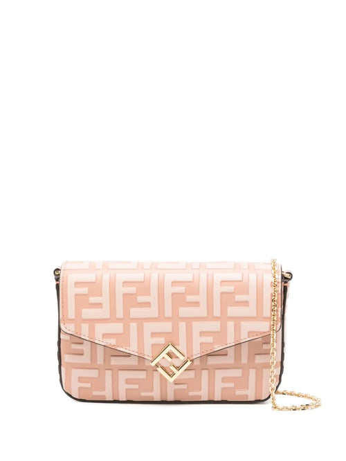 FENDI Mini Monogram Wallet with Gold Chain