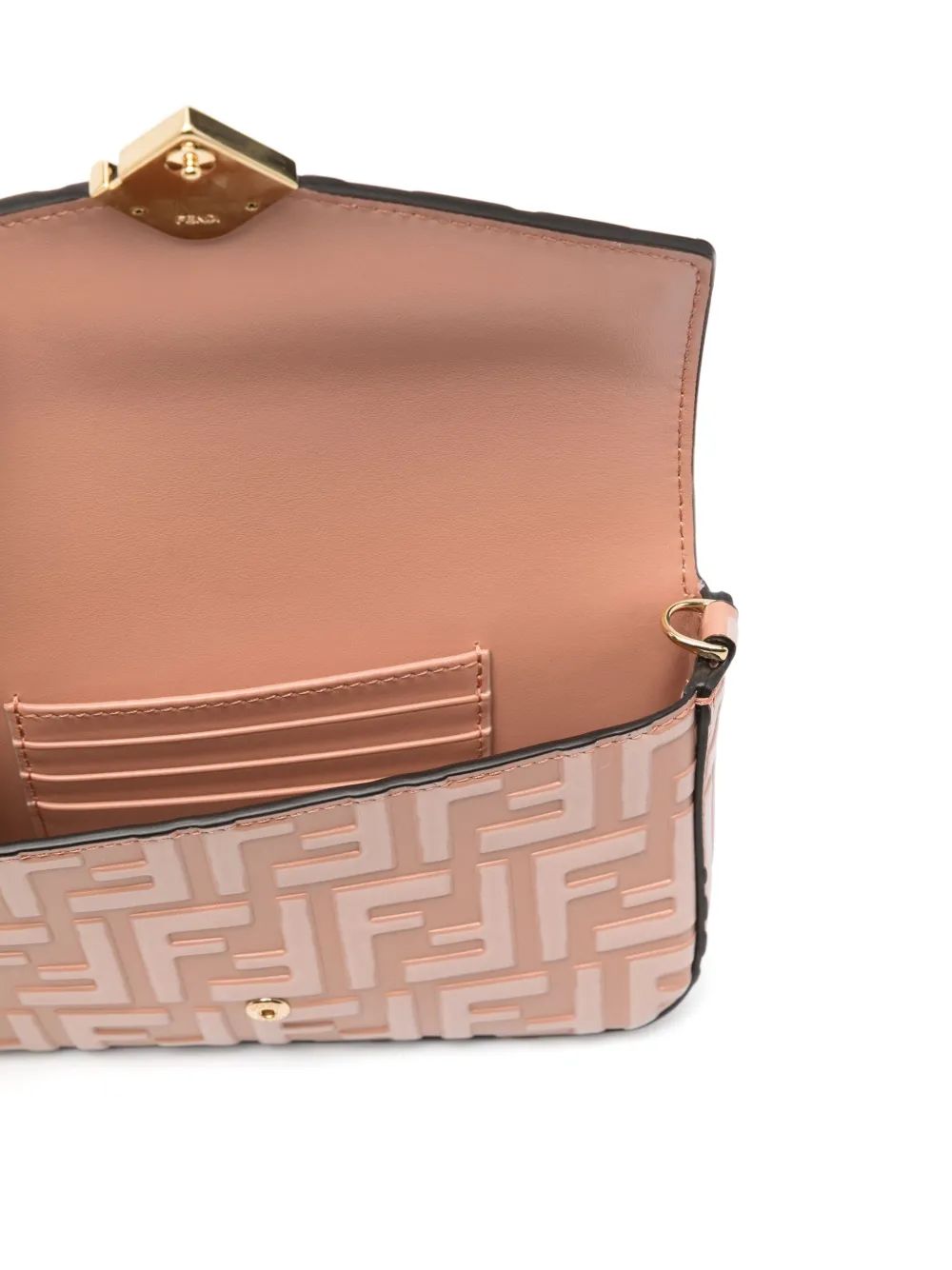 FENDI Mini Monogram Wallet with Gold Chain