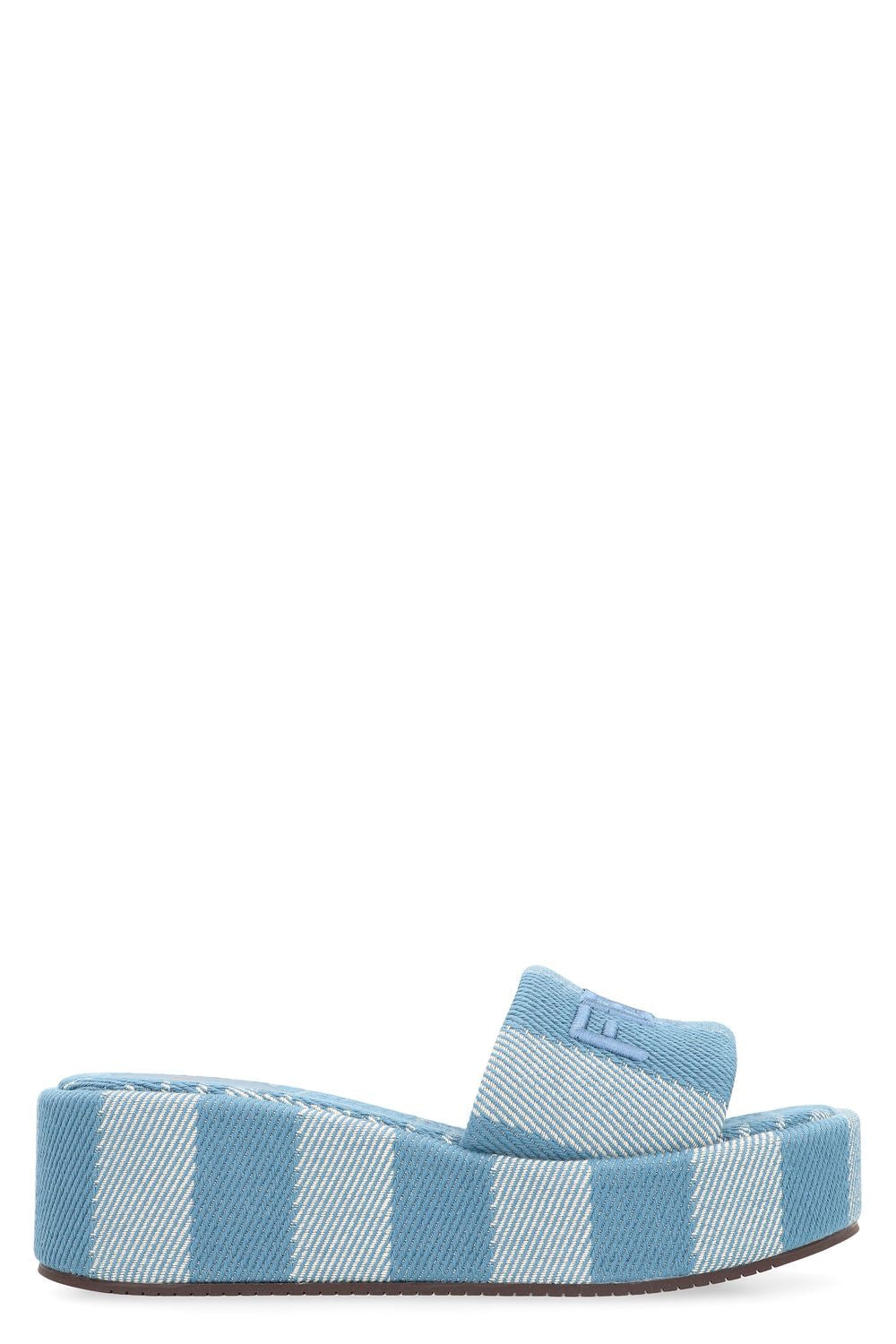 FENDI Denim-Effect Slide Sandals for Women