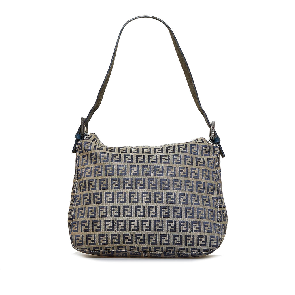 FENDI Zucchino Double Flap Shoulder Bag