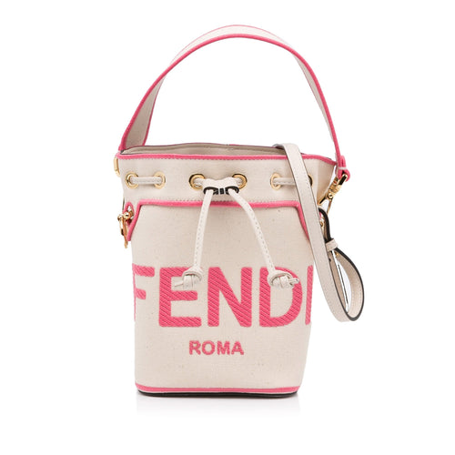 Fendi Mon Tresor Mini White Embroided Canvas