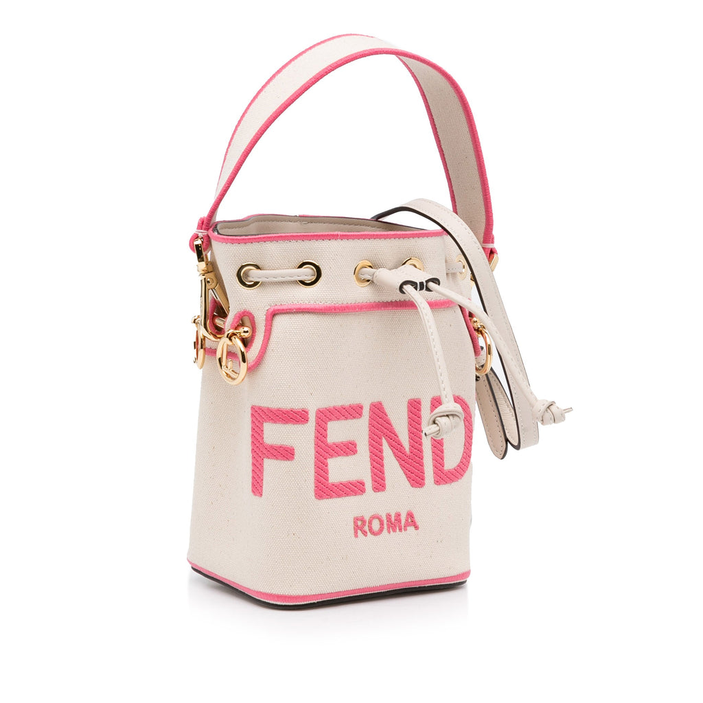 Fendi Mon Tresor Mini White Embroided Canvas