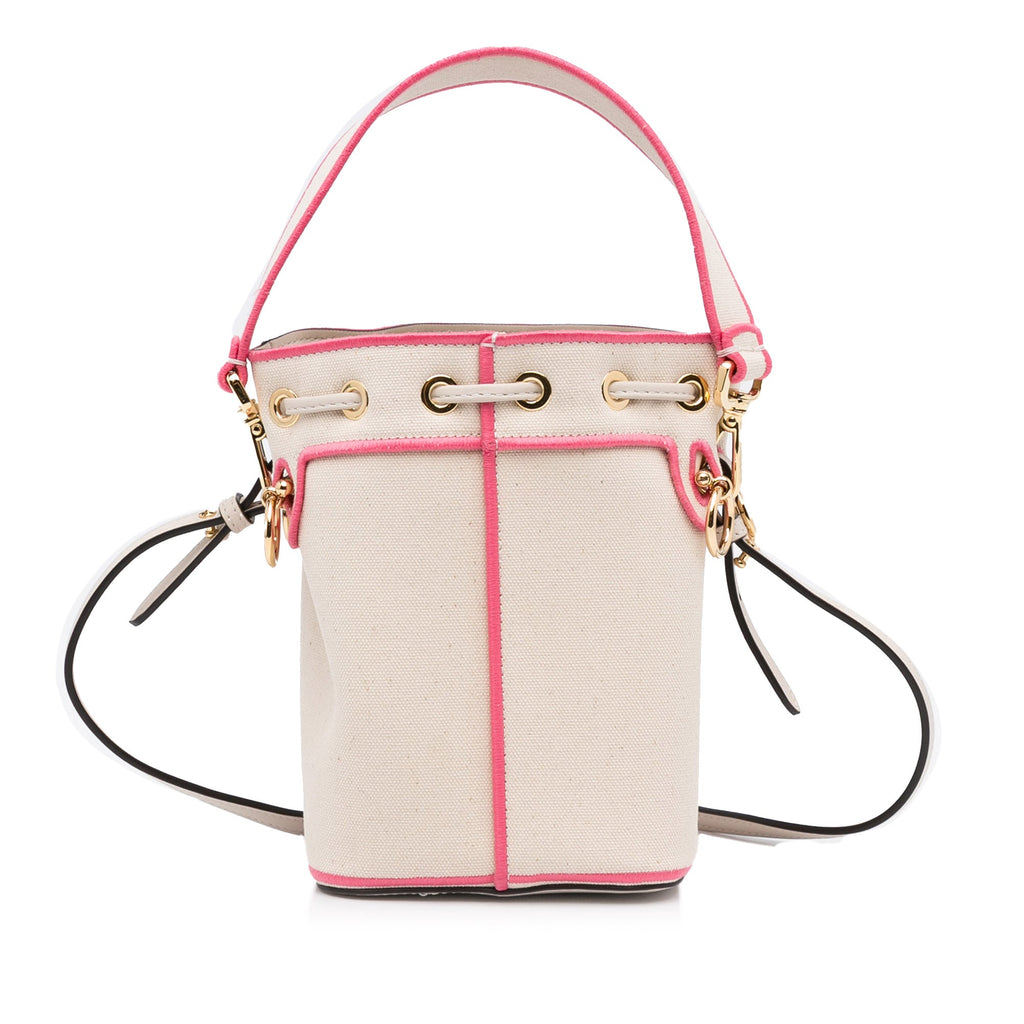 Fendi Mon Tresor Mini White Embroided Canvas