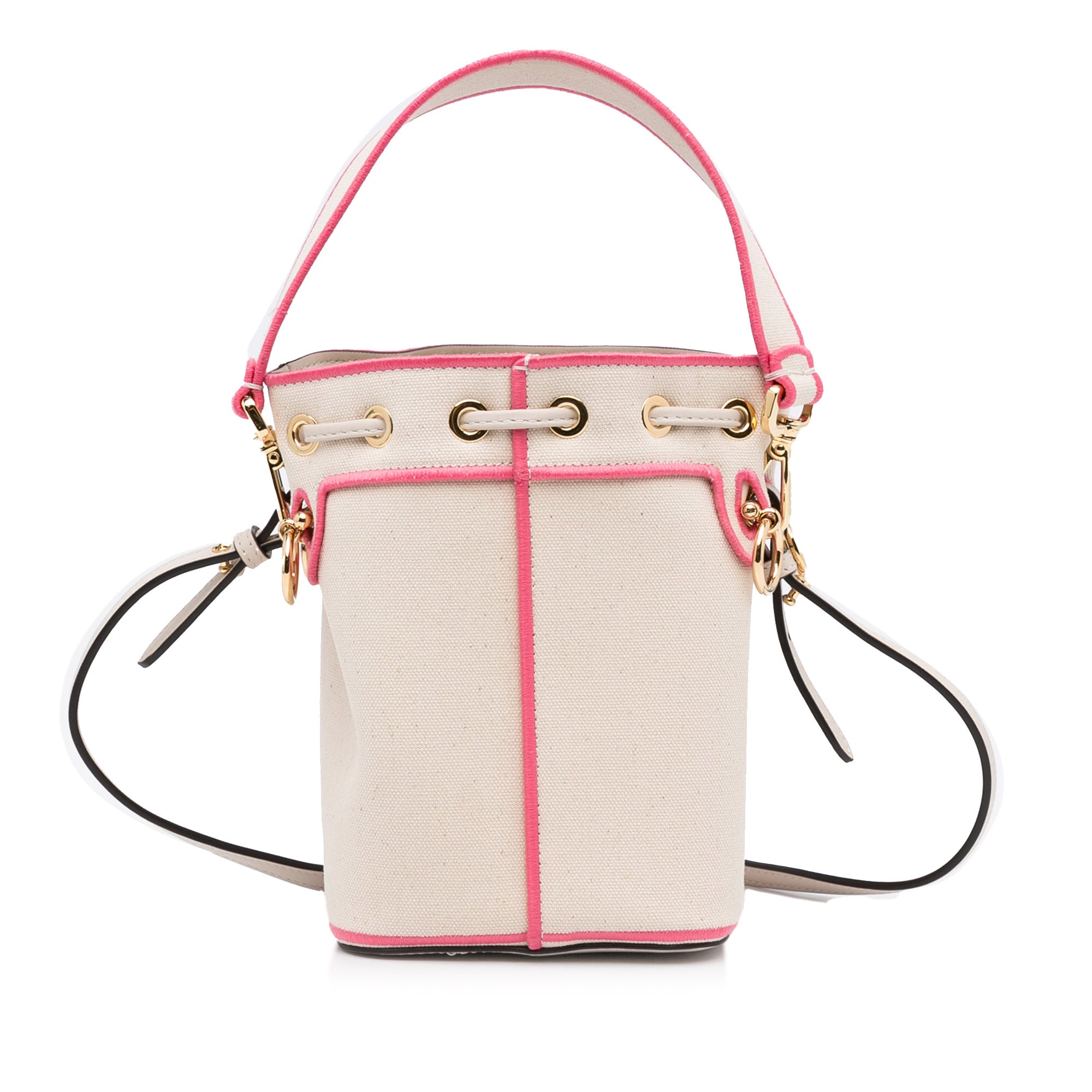 Fendi Mon Tresor Mini White Embroided Canvas