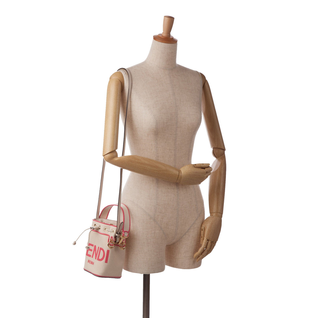 Fendi Mon Tresor Mini White Embroided Canvas