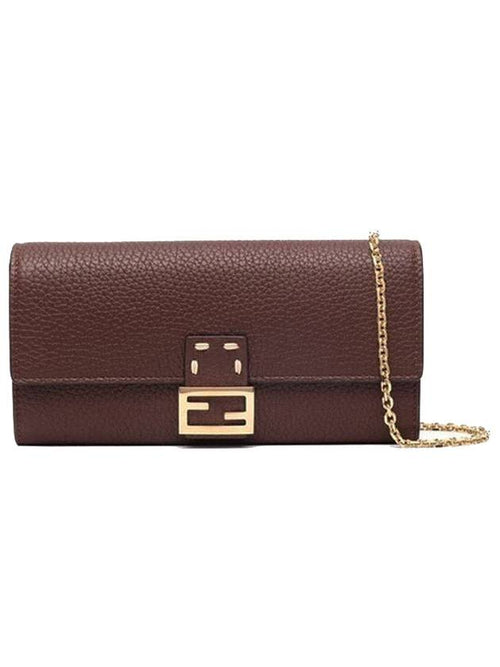 Fendi Baguette Chain Long Wallet Brown