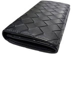 Bottega Veneta 676593 Black Intrecciato Long Wallet