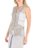 Burberry Burberry Ladies Faux Crystal Embroidered Mohair Blend Hollow Vest, Brand Size 6 (US Size 4)
