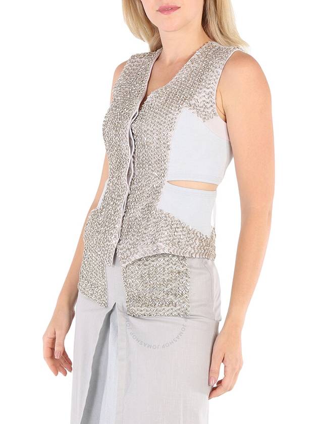 Burberry Burberry Ladies Faux Crystal Embroidered Mohair Blend Hollow Vest, Brand Size 6 (US Size 4)