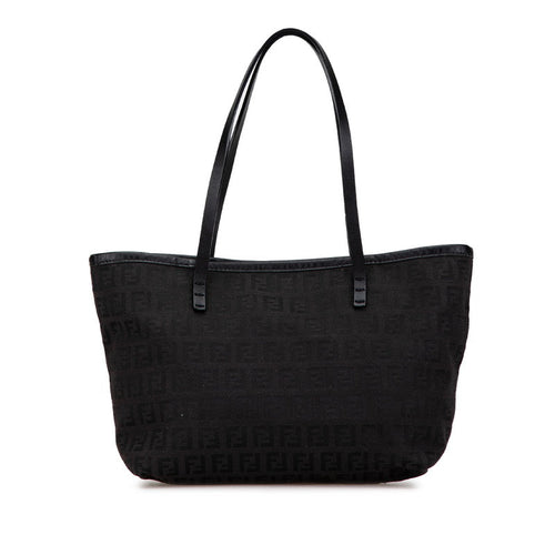 Fendi Zucchino Nylon Leather Tote Bag