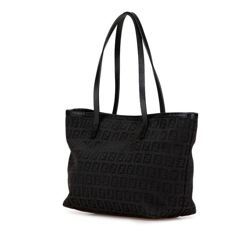 Fendi Zucchino Nylon Leather Tote Bag