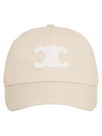 CELINE Triomphe Cotton Ball Cap Vanilla