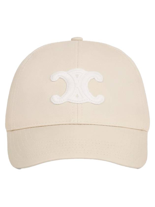 CELINE Triomphe Cotton Ball Cap Vanilla