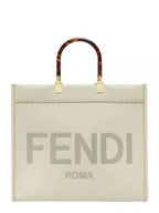 Fendi Sunshine Logo Medium Tote Bag Light Green