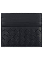 Bottega Veneta Intrecciato Weaving Card Wallet Navy
