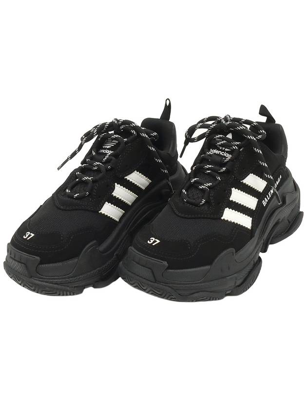 Balenciaga XAdidas Black White Double Foam Mesh Clear Sole Triple S Women Sneakers 37