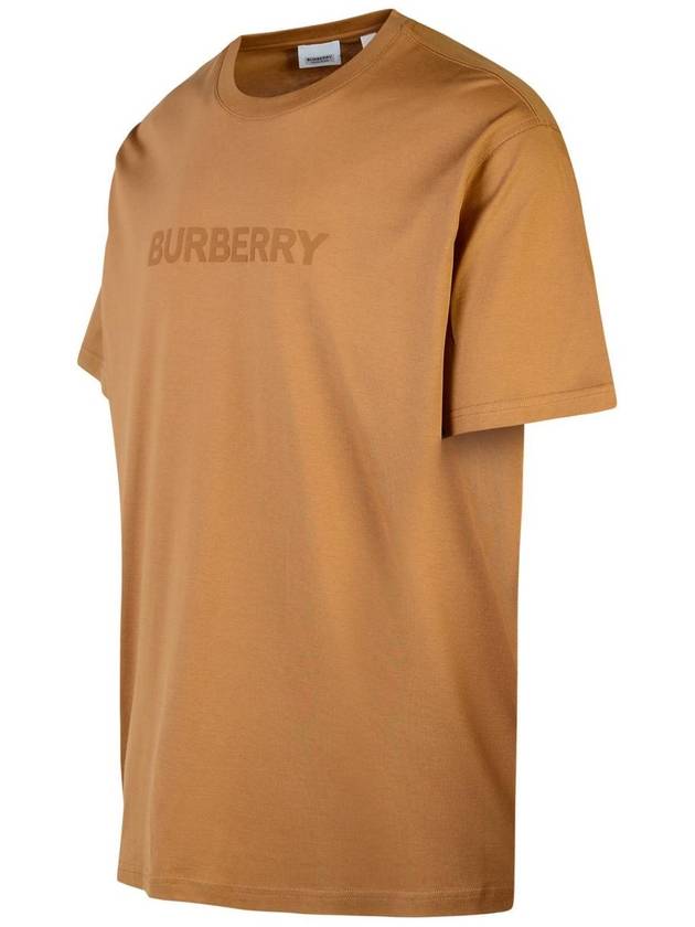 Burberry Logo Print Organnic Cotton Short Sleeve T-Shirt Brown
