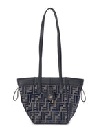 Fendi Origami Small FF Chenille Bucket Bag Dark Blue
