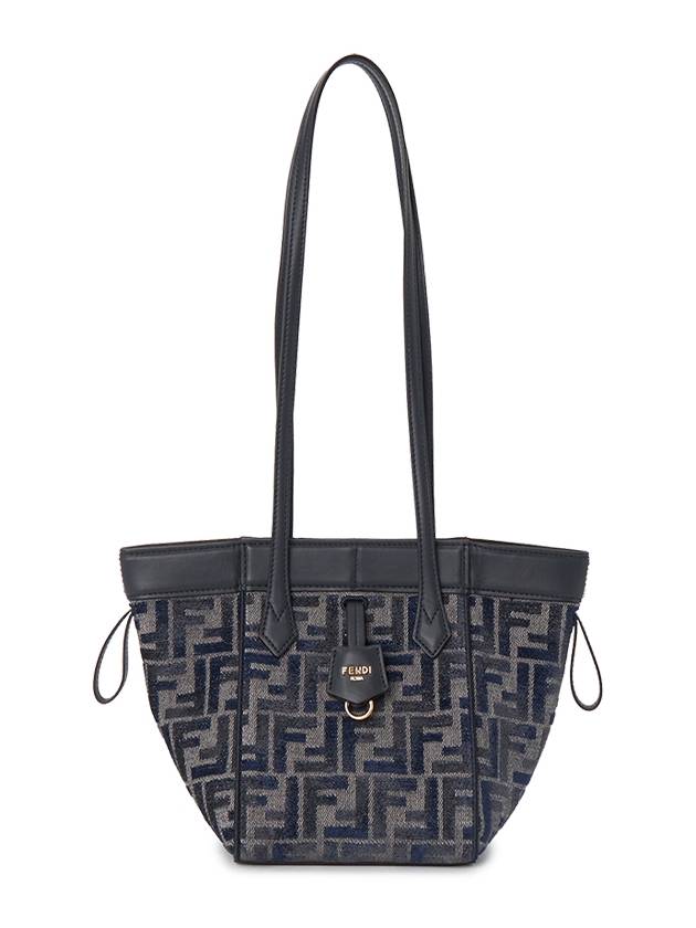 Fendi Origami Small FF Chenille Bucket Bag Dark Blue