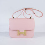 Hermes Constance Cowskin Leather Bag H017 pink golden