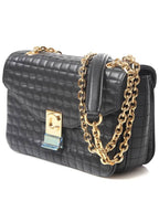 CELINE Quilted C Medium Shoulder Bag Black