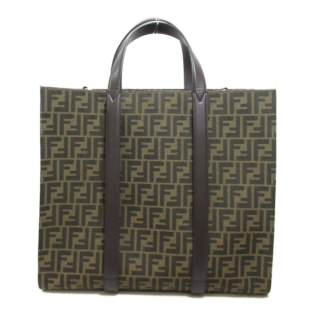 Fendi    Leather Canvas Tote Bag ()