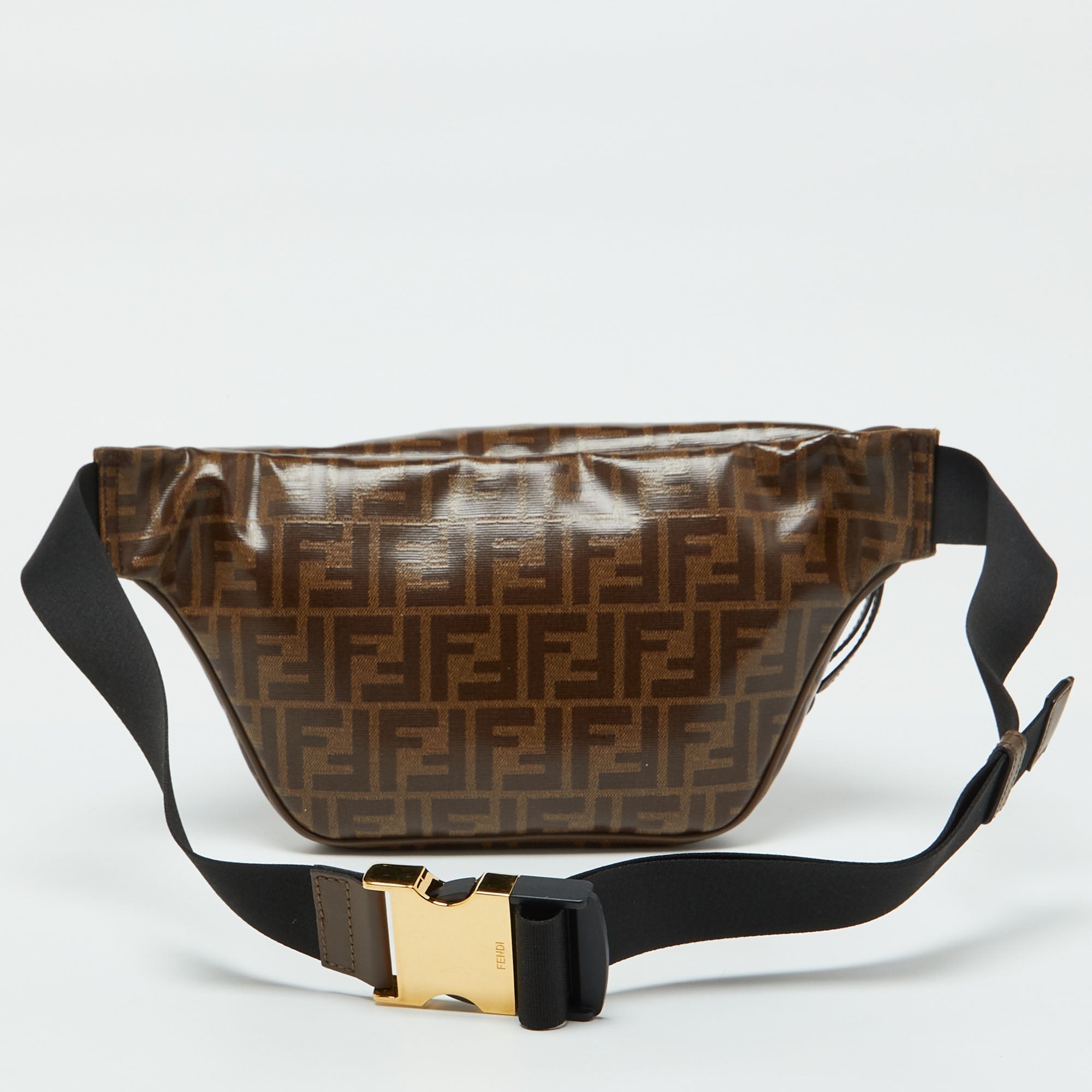 Fendi X Fila Brown Zucca Coated Canvas Mania Belt Bag
