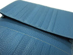 Hermes Wallet H1125 Wallet Cow Leather Blue