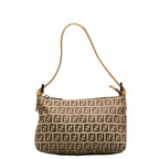 FENDI Handbag Linen/ Beige Brown 8BR155
