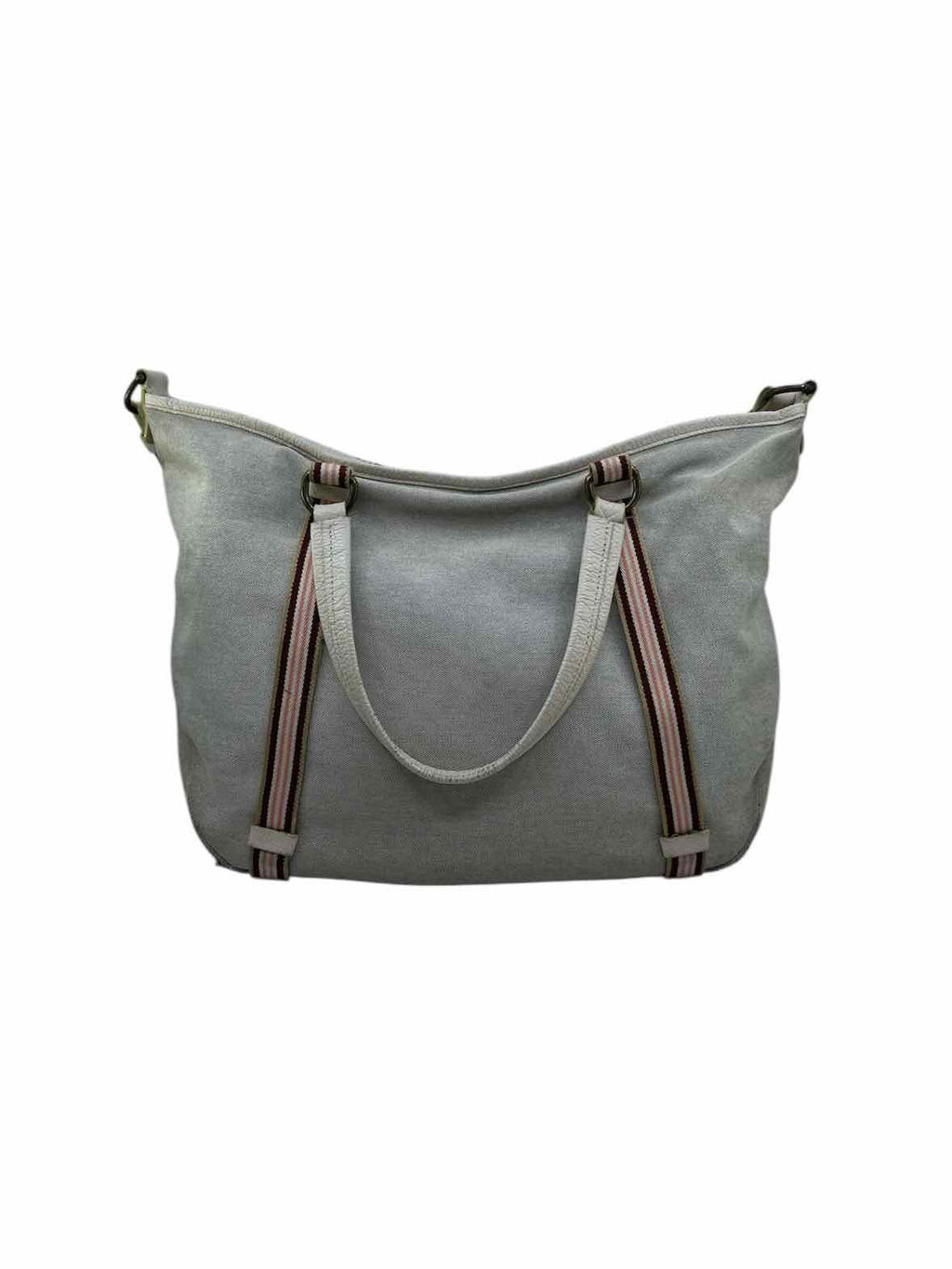 BURBERRY Ivory Canvas Solid Handbag