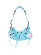 Balenciaga Le Cagole XS Lambskin Shoulder Bag Light Blue