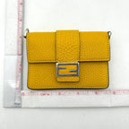 Flat baguette leather crossbody bag Fendi Yellow in Leather fe4435dd