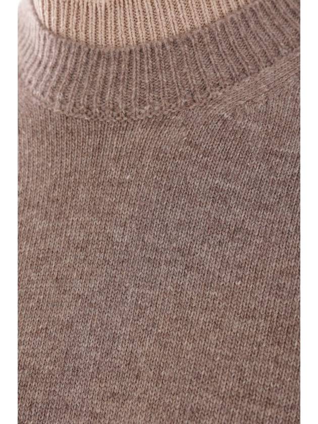 Fendi Logo Intarsia Sleeveless Wool Short Dress Grey