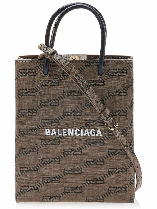Balenciaga BB Monogram Mini Tote Bag Brown