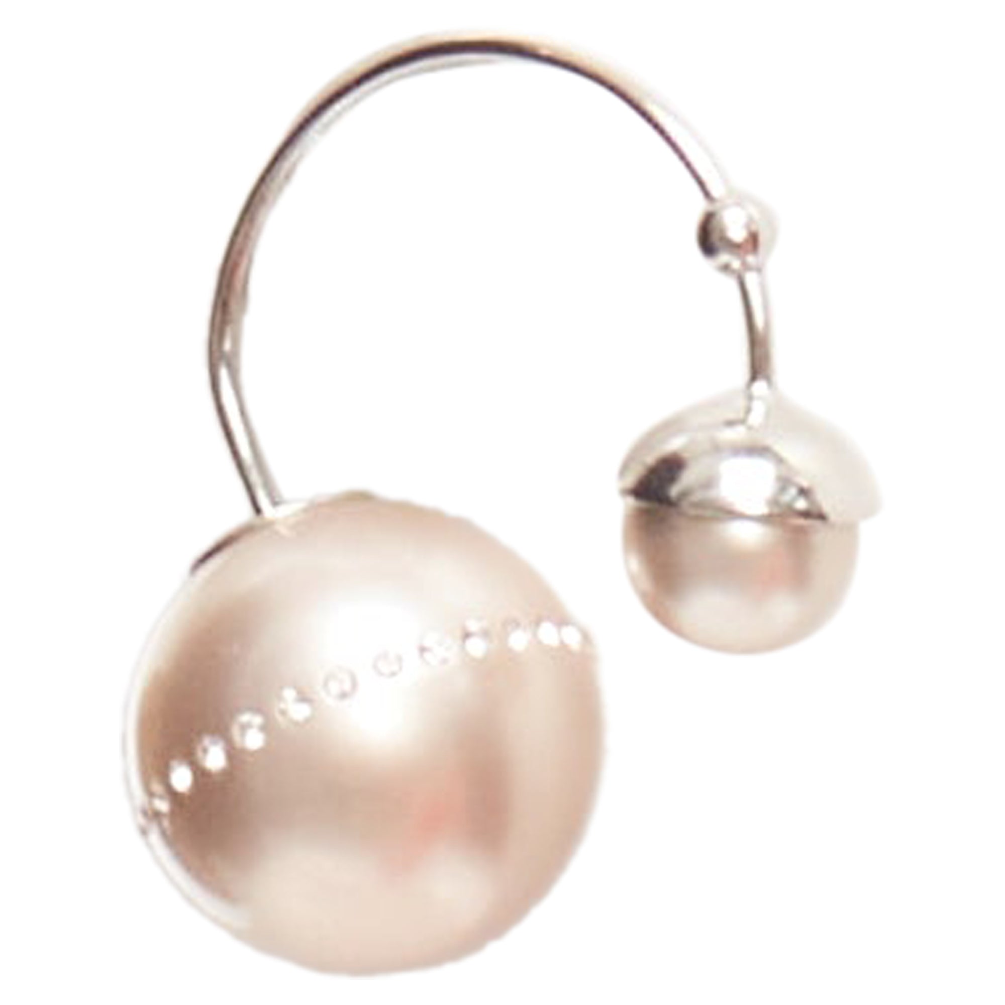 Dior Tribales Pealescent Faux Pearls Crystal Orbital Pin Earrings
