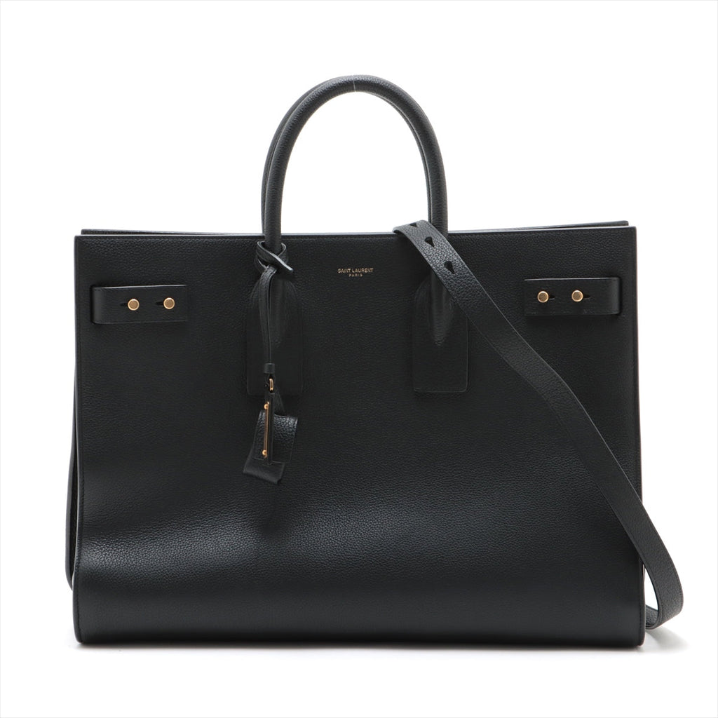 Saint Laurent   Sac de Jules Leather 2WAY Handbag Black 631526